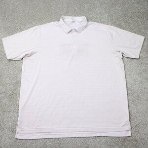 Peter‎ Millar Polo Shirt Mens 2XL Pink/White Summer Comfort Halford Performance